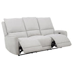 Home & Sleep Outlet - Sylmar Chenille Upholstered Power Reclining Sofa Dove Grey