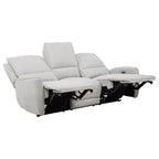 Home & Sleep Outlet - Sylmar Chenille Upholstered Power Reclining Sofa Dove Grey