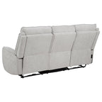 Home & Sleep Outlet - Sylmar Chenille Upholstered Power Reclining Sofa Dove Grey