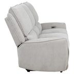 Home & Sleep Outlet - Sylmar Chenille Upholstered Power Reclining Sofa Dove Grey