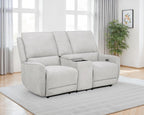 Home & Sleep Outlet - Sylmar Chenille Upholstered Power Reclining Loveseat Dove Grey