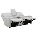 Sylmar Chenille Upholstered Power Reclining Loveseat Dove Grey