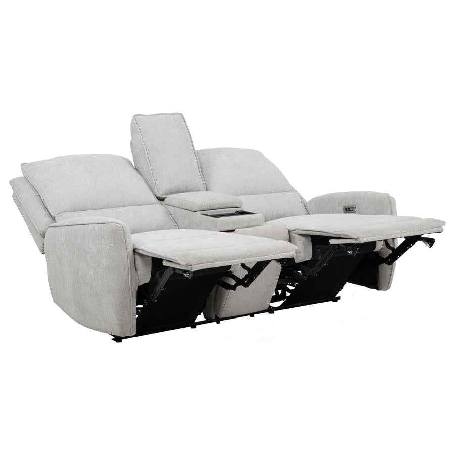 Sylmar Chenille Upholstered Power Reclining Loveseat Dove Grey