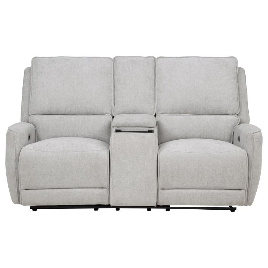Home & Sleep Outlet - Sylmar Chenille Upholstered Power Reclining Loveseat Dove Grey
