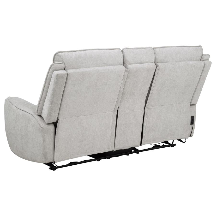 Home & Sleep Outlet - Sylmar Chenille Upholstered Power Reclining Loveseat Dove Grey