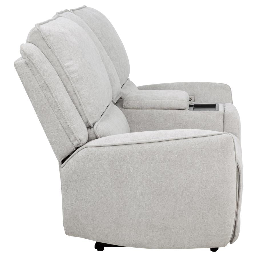 Home & Sleep Outlet - Sylmar Chenille Upholstered Power Reclining Loveseat Dove Grey