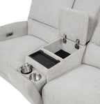 Home & Sleep Outlet - Sylmar Chenille Upholstered Power Reclining Loveseat Dove Grey
