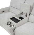 Sylmar Chenille Upholstered Power Reclining Loveseat Dove Grey