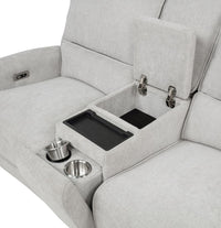 Sylmar Chenille Upholstered Power Reclining Loveseat Dove Grey
