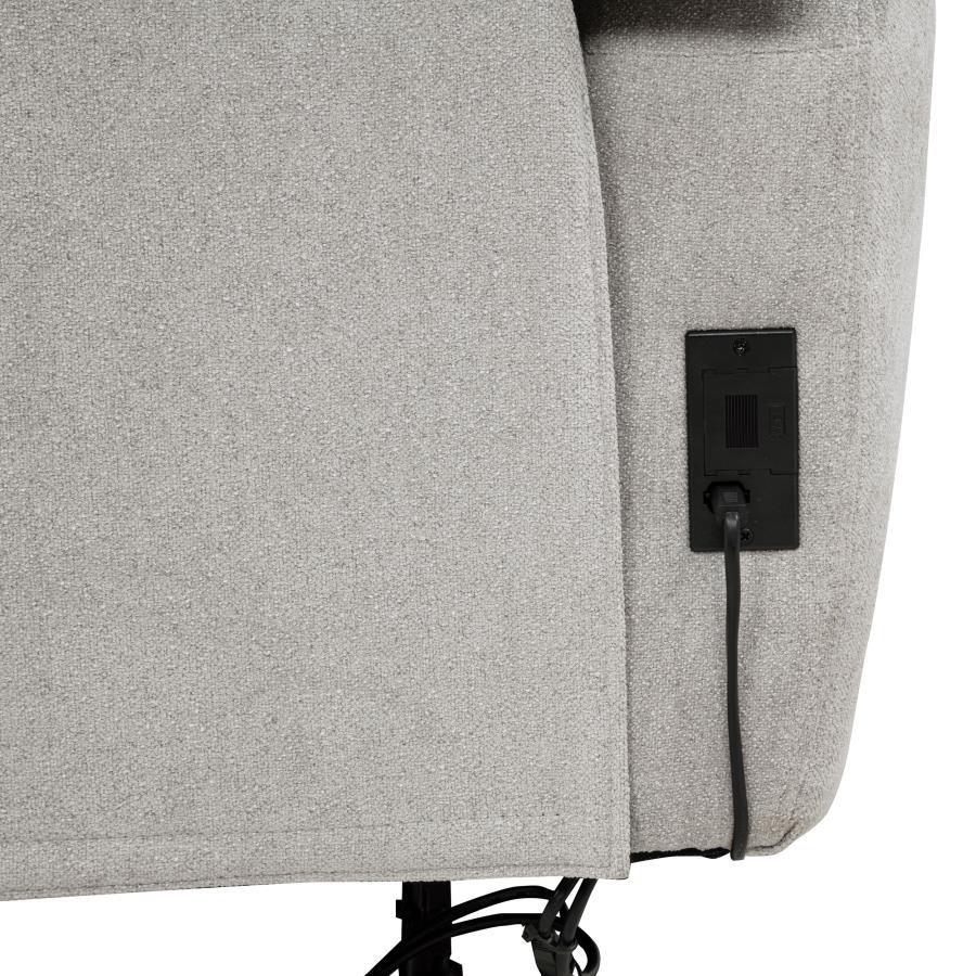 Home & Sleep Outlet - Sylmar Chenille Upholstered Power Reclining Loveseat Dove Grey