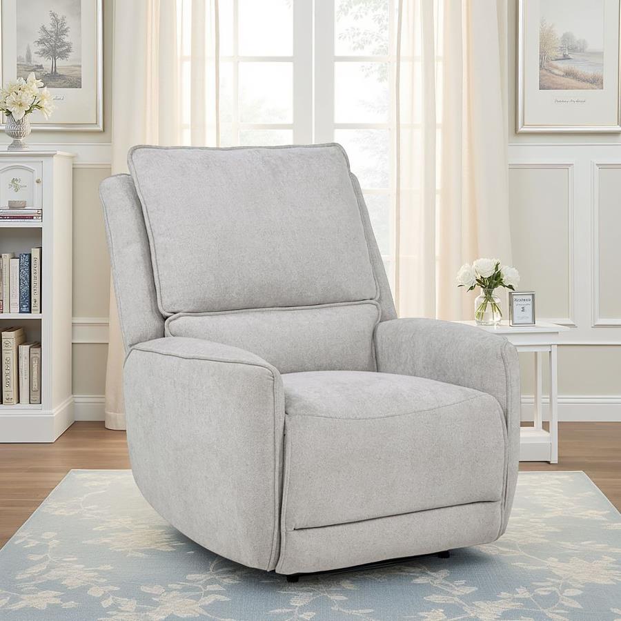 Home & Sleep Outlet - Sylmar Chenille Upholstered Power Recliner Dove Grey
