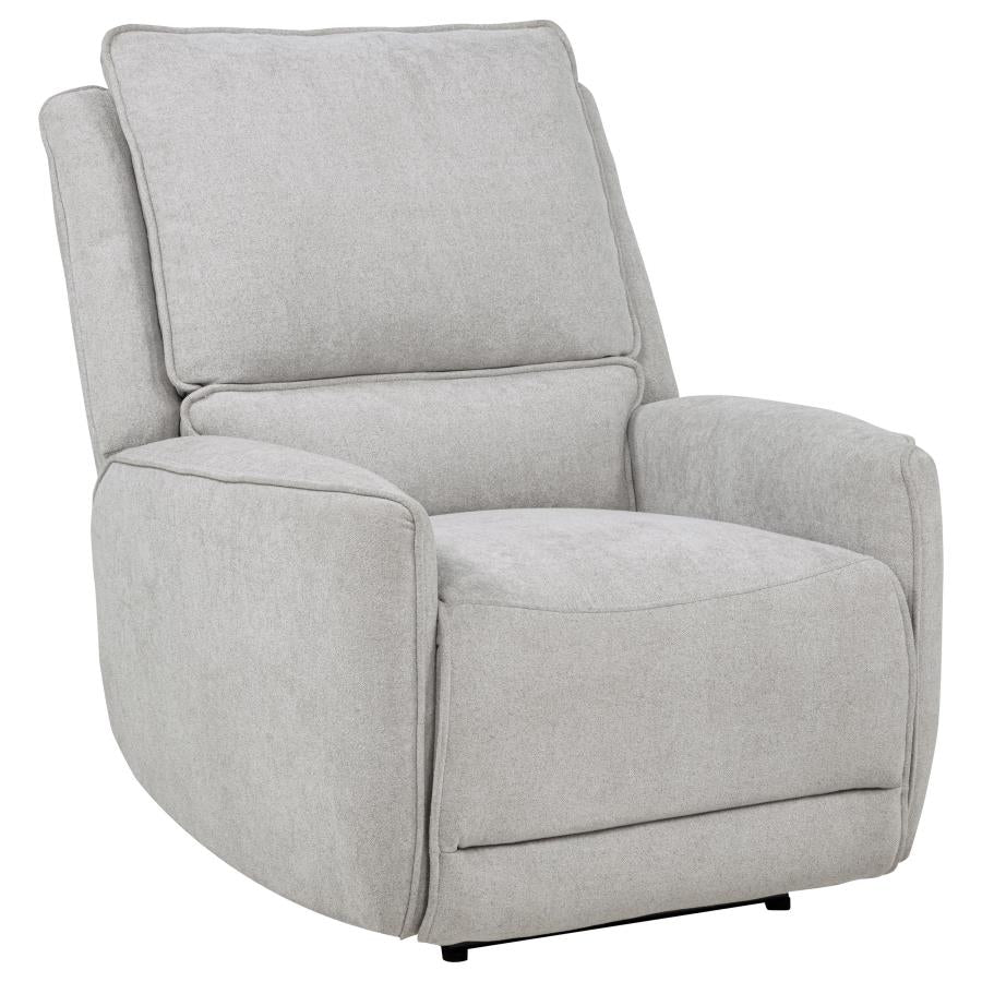 Home & Sleep Outlet - Sylmar Chenille Upholstered Power Recliner Dove Grey