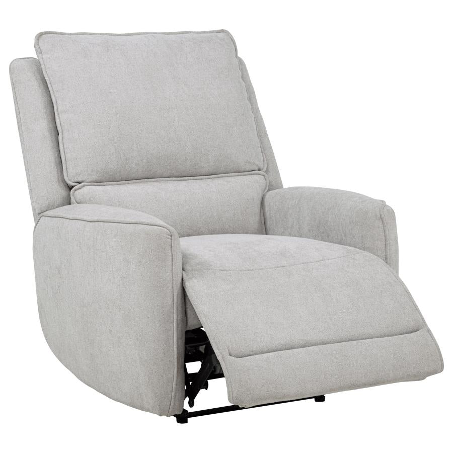 Home & Sleep Outlet - Sylmar Chenille Upholstered Power Recliner Dove Grey