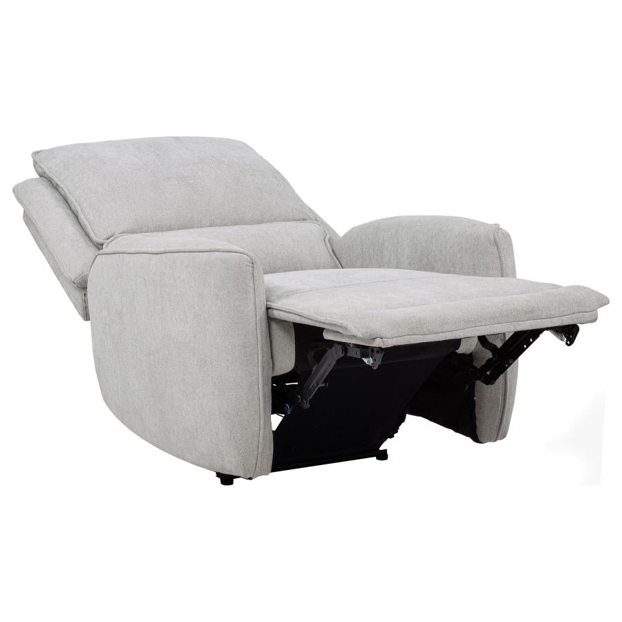 Home & Sleep Outlet - Sylmar Chenille Upholstered Power Recliner Dove Grey