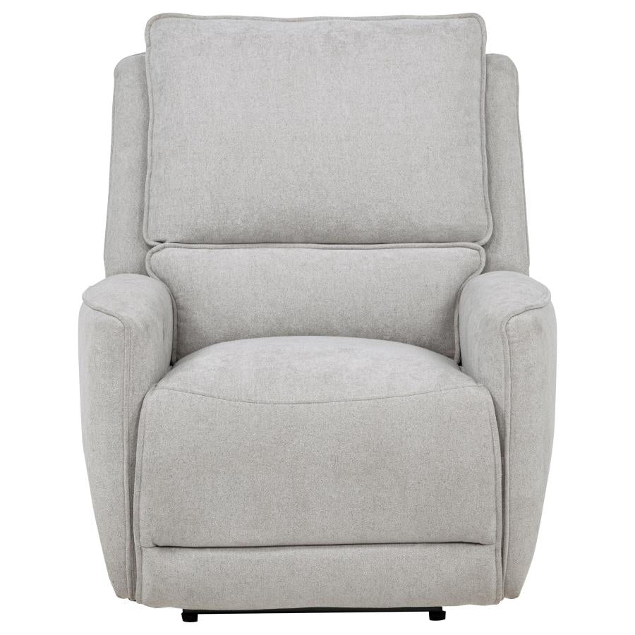 Home & Sleep Outlet - Sylmar Chenille Upholstered Power Recliner Dove Grey