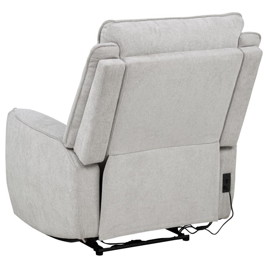 Home & Sleep Outlet - Sylmar Chenille Upholstered Power Recliner Dove Grey