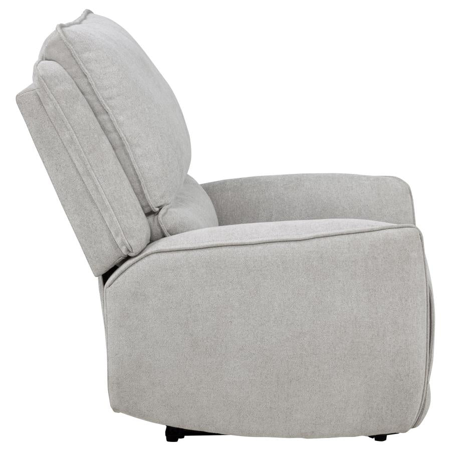 Home & Sleep Outlet - Sylmar Chenille Upholstered Power Recliner Dove Grey