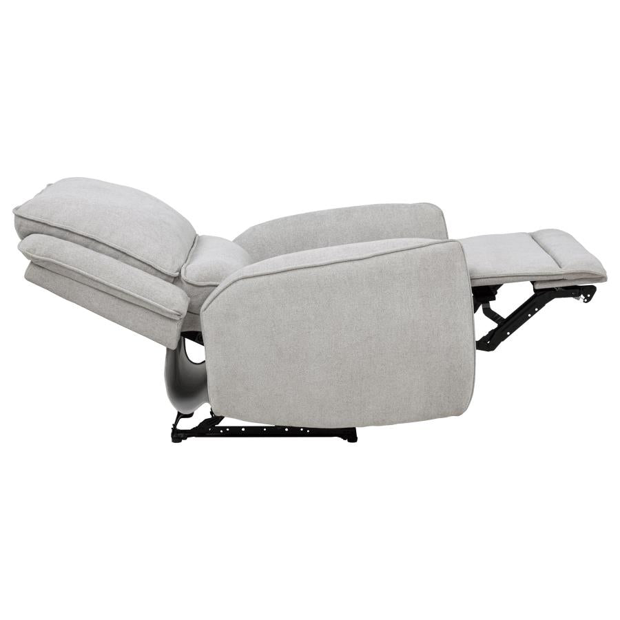Home & Sleep Outlet - Sylmar Chenille Upholstered Power Recliner Dove Grey