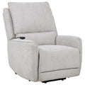 Home & Sleep Outlet - Sylmar Chenille Upholstered Dual Power Lift Recliner Dove Grey