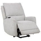 Home & Sleep Outlet - Sylmar Chenille Upholstered Dual Power Lift Recliner Dove Grey