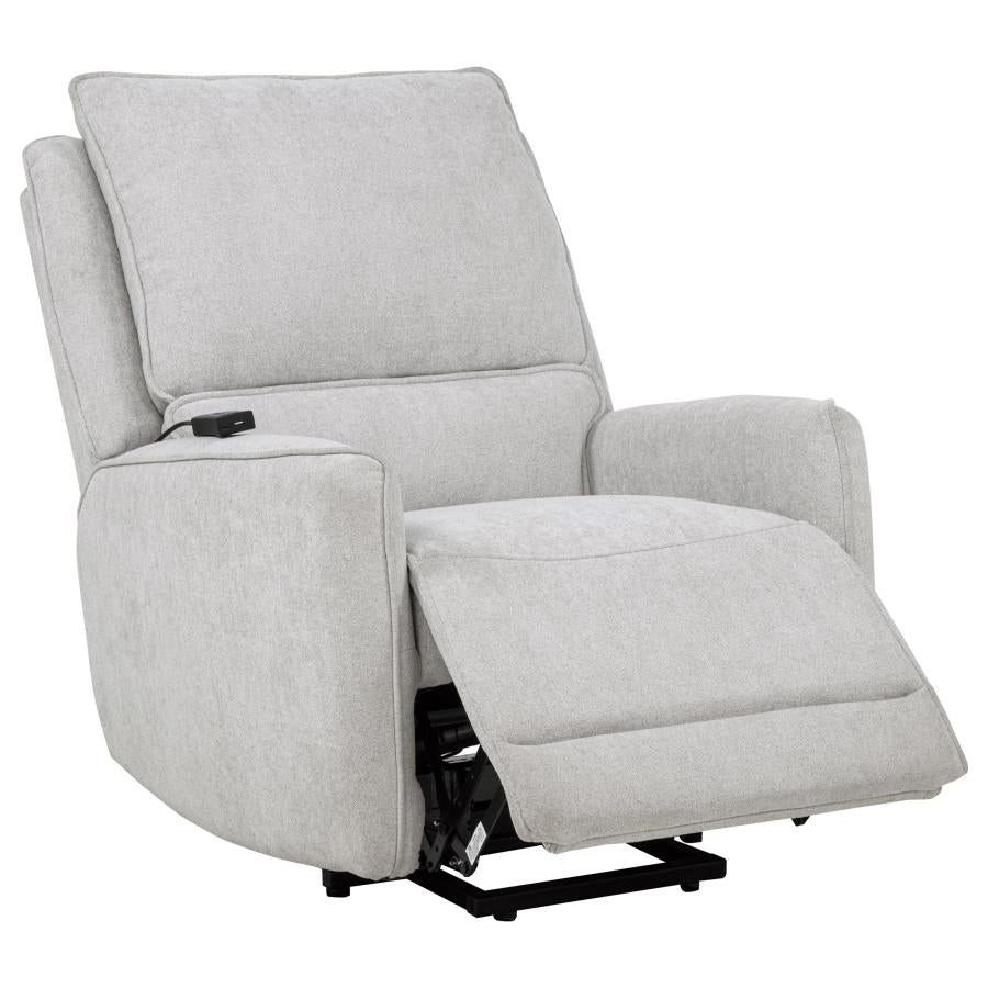Home & Sleep Outlet - Sylmar Chenille Upholstered Dual Power Lift Recliner Dove Grey