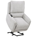 Home & Sleep Outlet - Sylmar Chenille Upholstered Dual Power Lift Recliner Dove Grey