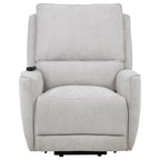 Home & Sleep Outlet - Sylmar Chenille Upholstered Dual Power Lift Recliner Dove Grey