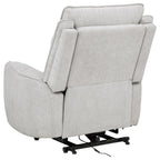 Home & Sleep Outlet - Sylmar Chenille Upholstered Dual Power Lift Recliner Dove Grey
