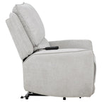 Home & Sleep Outlet - Sylmar Chenille Upholstered Dual Power Lift Recliner Dove Grey