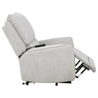 Home & Sleep Outlet - Sylmar Chenille Upholstered Dual Power Lift Recliner Dove Grey
