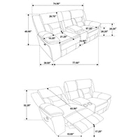 Greer 3-piece Upholstered Reclining Sofa Set Taupe