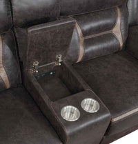 Greer Upholstered Motion Reclining Loveseat Brown