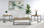 Home & Sleep Outlet - Straden 3-piece Engineered Wood Coffee Table Set Mango and Black