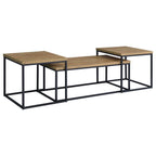 Home & Sleep Outlet - Straden 3-piece Engineered Wood Coffee Table Set Mango and Black