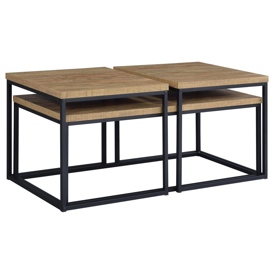 Home & Sleep Outlet - Straden 3-piece Engineered Wood Coffee Table Set Mango and Black