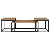 Straden 3-piece Engineered Wood Coffee Table Set Mango and Black