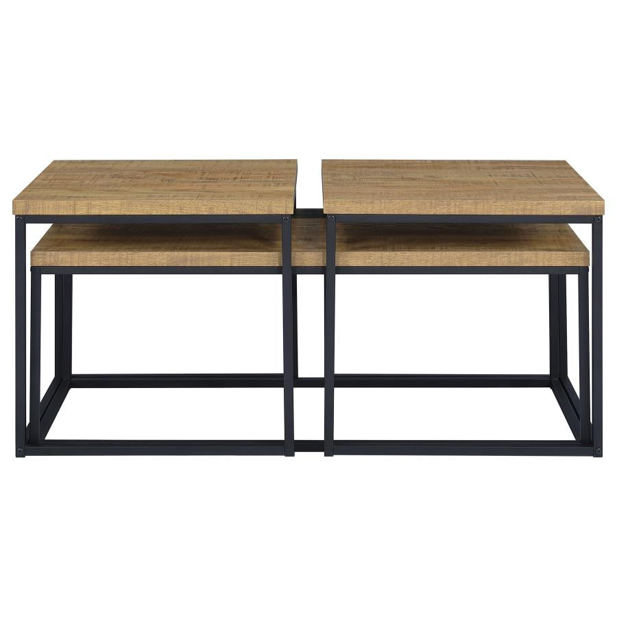Home & Sleep Outlet - Straden 3-piece Engineered Wood Coffee Table Set Mango and Black