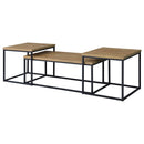 Straden 3-piece Engineered Wood Coffee Table Set Mango and Black