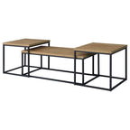 Home & Sleep Outlet - Straden 3-piece Engineered Wood Coffee Table Set Mango and Black