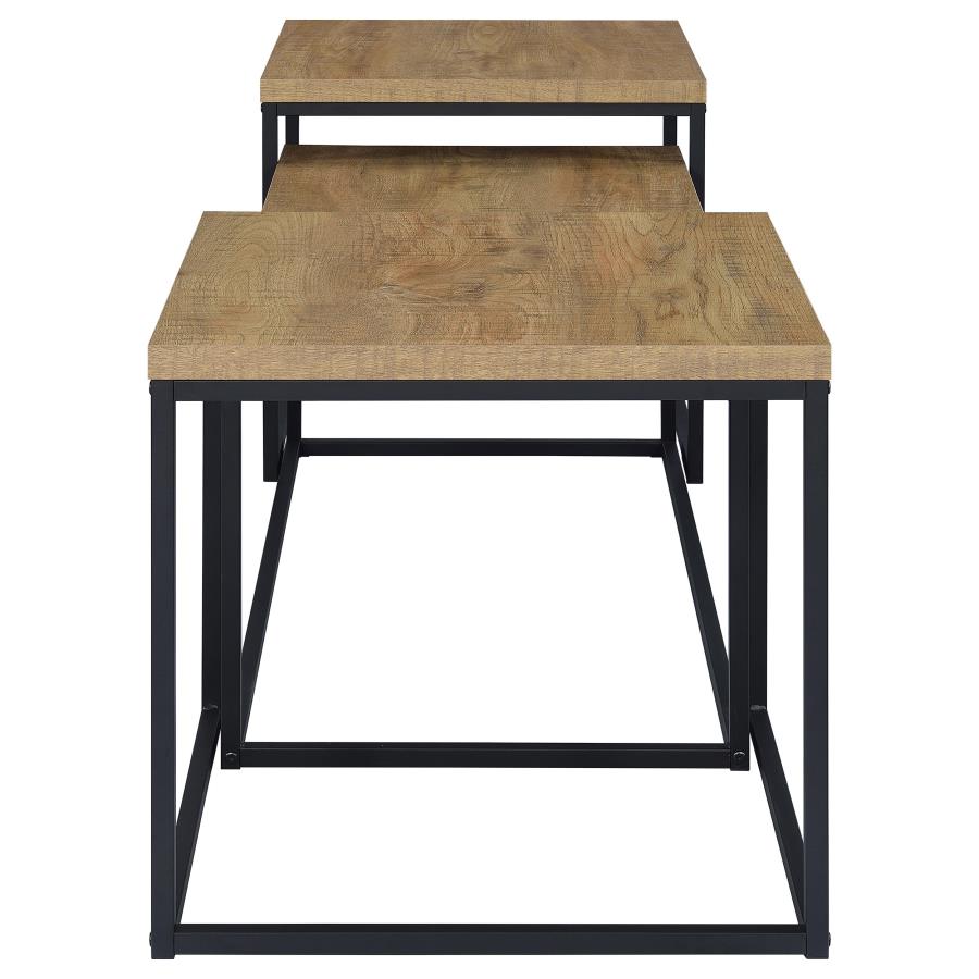 Home & Sleep Outlet - Straden 3-piece Engineered Wood Coffee Table Set Mango and Black