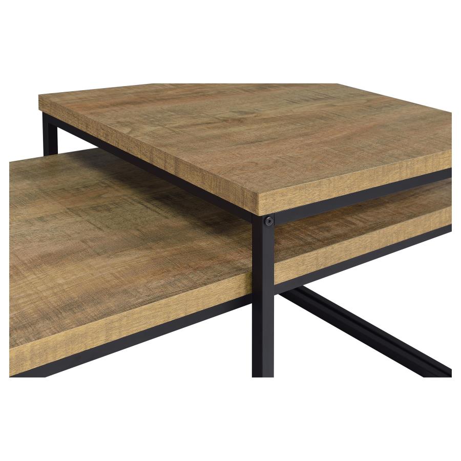 Home & Sleep Outlet - Straden 3-piece Engineered Wood Coffee Table Set Mango and Black
