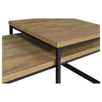 Home & Sleep Outlet - Straden 3-piece Engineered Wood Coffee Table Set Mango and Black