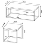 Home & Sleep Outlet - Straden 3-piece Engineered Wood Coffee Table Set Mango and Black