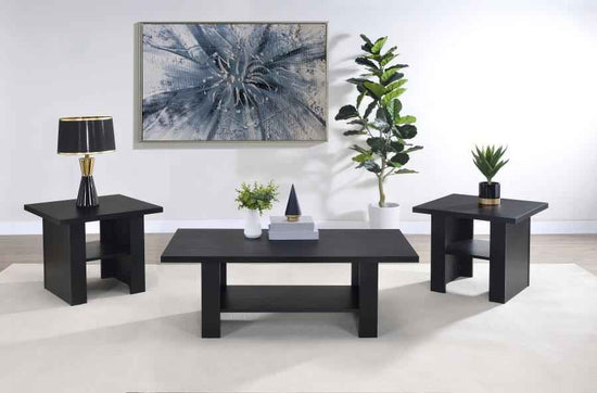 Rodez 3-piece Engineered Wood Coffee Table Set Black