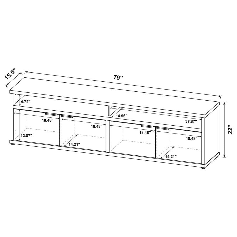Home & Sleep Outlet - Sentnor 79-inch 4-door Engineered Wood TV Stand Media Console Mango
