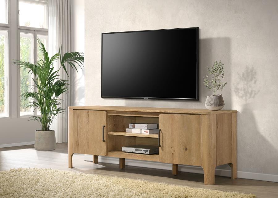 Home & Sleep Outlet - Rowe 65-inch 2-door Wood TV Stand Media Console Light Oak