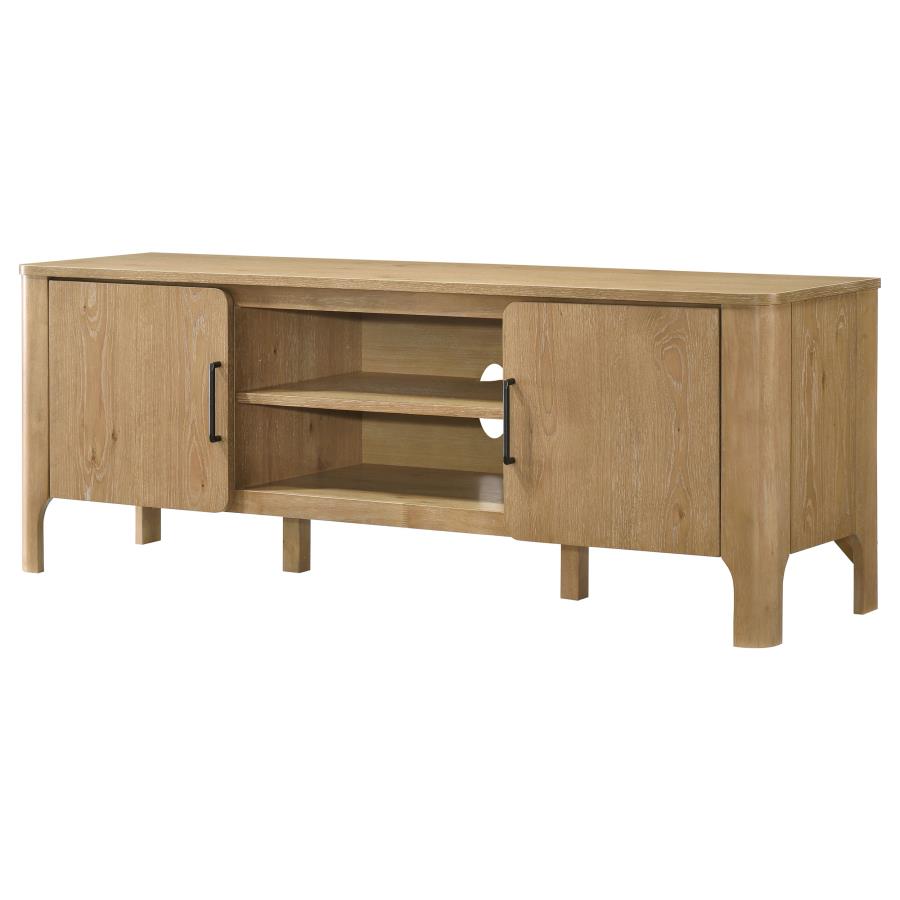 Home & Sleep Outlet - Rowe 65-inch 2-door Wood TV Stand Media Console Light Oak