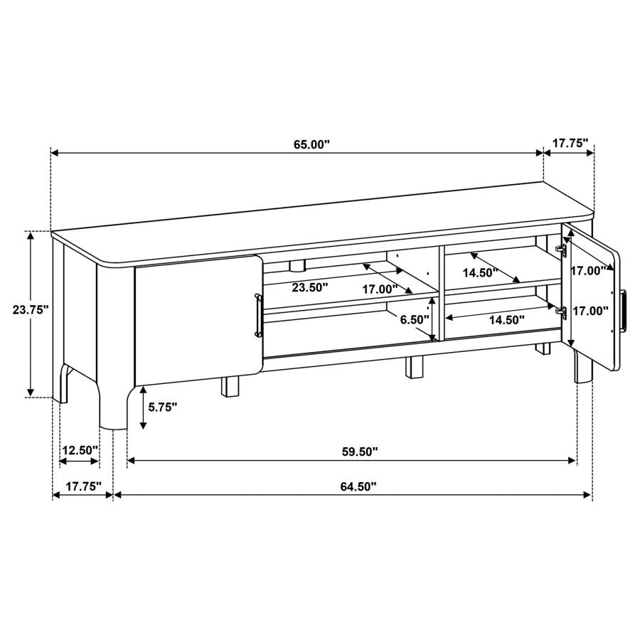 Home & Sleep Outlet - Rowe 65-inch 2-door Wood TV Stand Media Console Light Oak