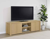 Laurelton 78-inch 4-door TV Stand Media Console Light Oak - Home & Sleep Outlet