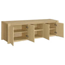 Laurelton 78-inch 4-door TV Stand Media Console Light Oak - Home & Sleep Outlet